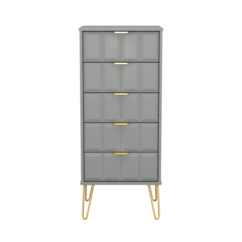 Hanover Ready Assembled 5 Drawer Tallboy in Dusk Grey