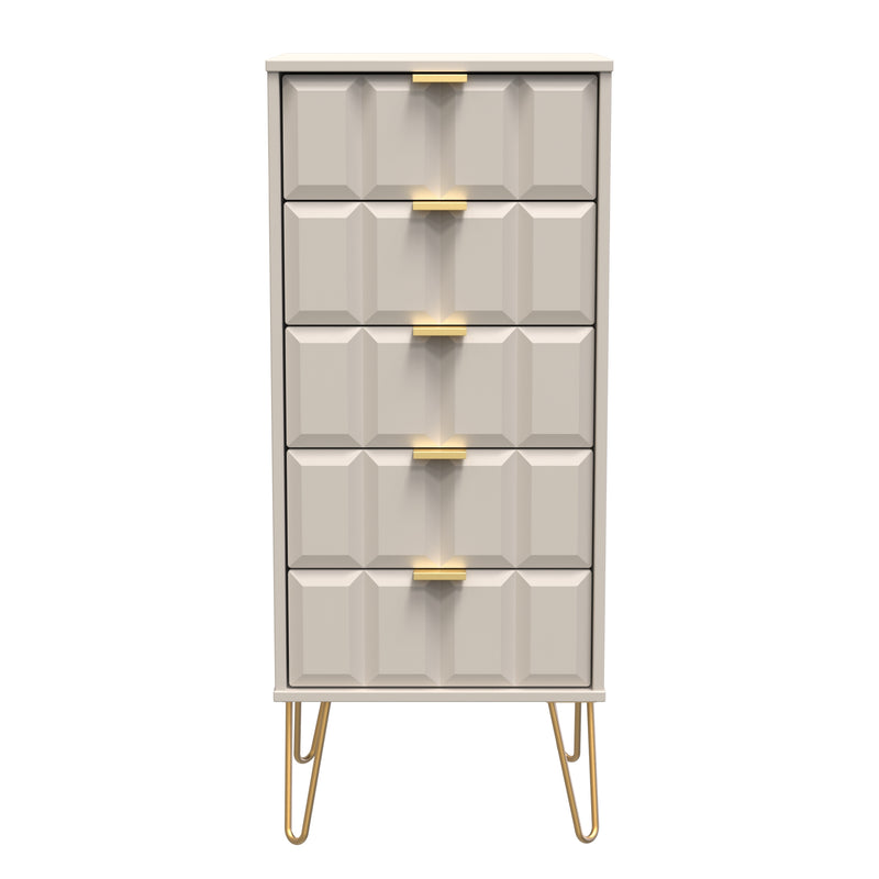 Hanover Ready Assembled 5 Drawer Tallboy in Kashmir Matt