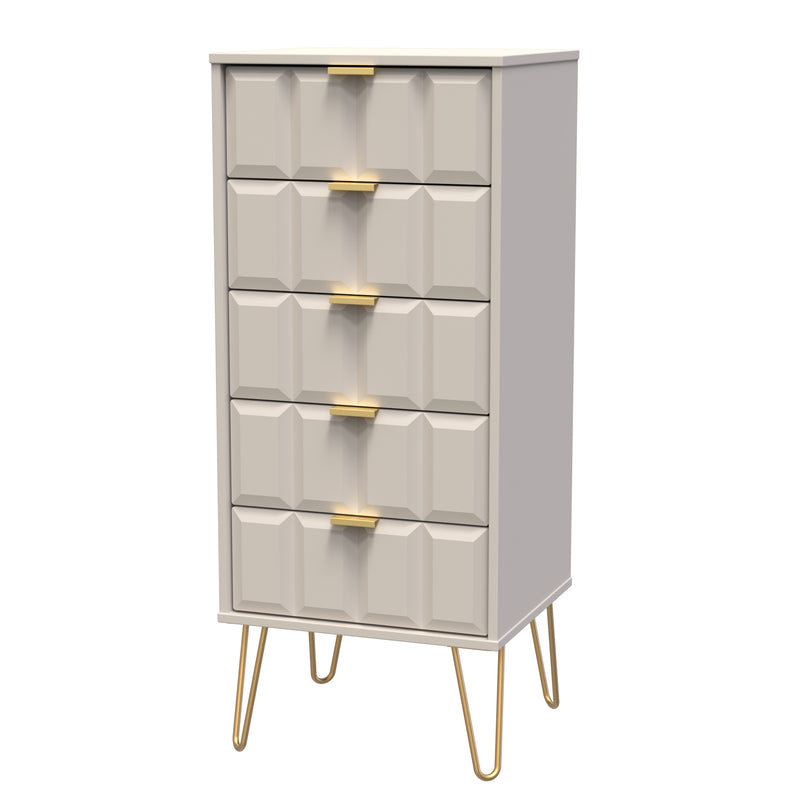 Hanover Ready Assembled 5 Drawer Tallboy in Kashmir Matt