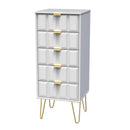 Hanover Ready Assembled 5 Drawer Tallboy in White Matt