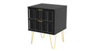 Hanover Ready Assembled 2 Drawer Bedside Cabinet in Deep Black & Black Matt