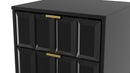 Hanover Ready Assembled 2 Drawer Bedside Cabinet in Deep Black & Black Matt