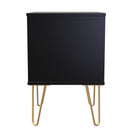 Hanover Ready Assembled 2 Drawer Bedside Cabinet in Deep Black & Black Matt