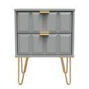 Hanover Ready Assembled 2 Drawer Bedside Cabinet in Dusk Grey