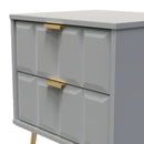 Hanover Ready Assembled 2 Drawer Bedside Cabinet in Dusk Grey
