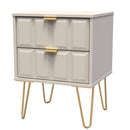 Hanover Ready Assembled 2 Drawer Bedside Cabinet in Kashmir Matt