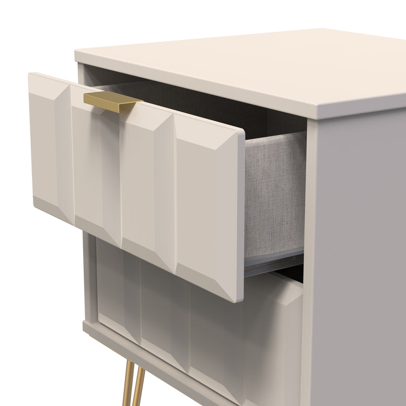 Hanover Ready Assembled 2 Drawer Bedside Cabinet in Kashmir Matt