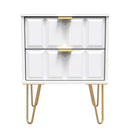 Hanover Ready Assembled 2 Drawer Bedside Cabinet in White Matt