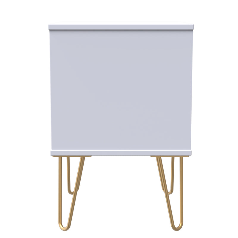 Hanover Ready Assembled 2 Drawer Bedside Cabinet in White Matt