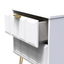 Hanover Ready Assembled 2 Drawer Bedside Cabinet in White Matt