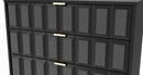 Hanover Ready Assembled 3 Drawer Chest in Deep Black & Black Matt