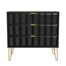 Hanover Ready Assembled 3 Drawer Chest in Deep Black & Black Matt