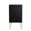 Hanover Ready Assembled 3 Drawer Chest in Deep Black & Black Matt