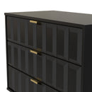 Hanover Ready Assembled 3 Drawer Chest in Deep Black & Black Matt