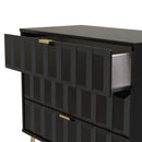 Hanover Ready Assembled 3 Drawer Chest in Deep Black & Black Matt