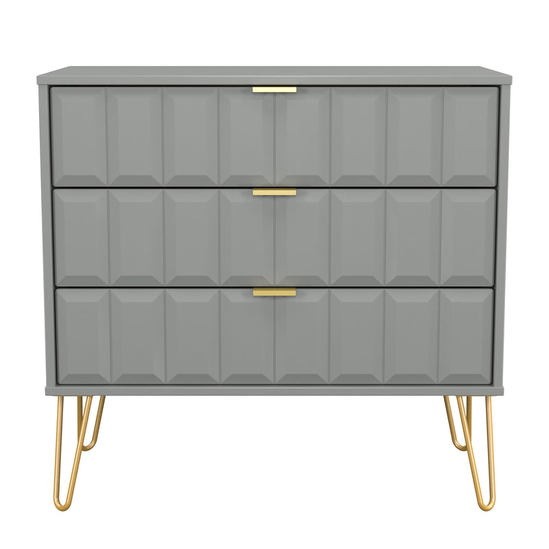 Hanover Ready Assembled 3 Drawer Chest in Dusk Grey