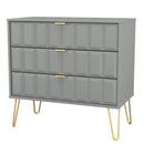 Hanover Ready Assembled 3 Drawer Chest in Dusk Grey