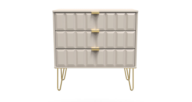 Hanover Ready Assembled 3 Drawer Chest in Kashmir Matt