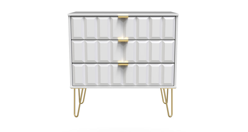 Hanover Ready Assembled 3 Drawer Chest in White Matt