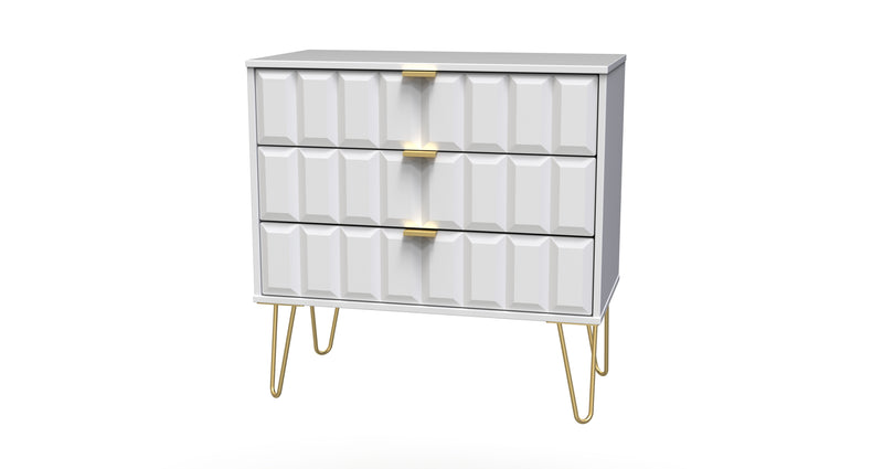 Hanover Ready Assembled 3 Drawer Chest in White Matt