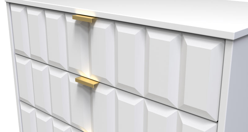 Hanover Ready Assembled 3 Drawer Chest in White Matt