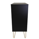 Hanover Ready Assembled 4 Drawer Chest in Deep Black & Black Matt