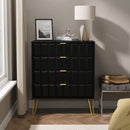Hanover Ready Assembled 4 Drawer Chest in Deep Black & Black Matt