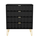 Hanover Ready Assembled 4 Drawer Chest in Deep Black & Black Matt