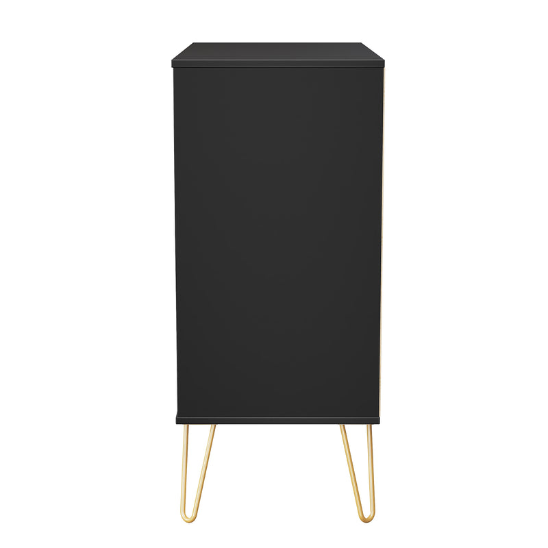 Hanover Ready Assembled 4 Drawer Chest in Deep Black & Black Matt
