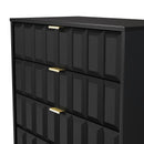 Hanover Ready Assembled 4 Drawer Chest in Deep Black & Black Matt