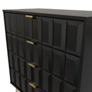 Hanover Ready Assembled 4 Drawer Chest in Deep Black & Black Matt