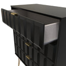 Hanover Ready Assembled 4 Drawer Chest in Deep Black & Black Matt