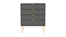 Hanover Ready Assembled 4 Drawer Chest in Dusk Grey