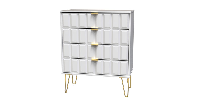 Hanover Ready Assembled 4 Drawer Chest in White Matt