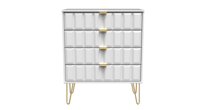 Hanover Ready Assembled 4 Drawer Chest in White Matt