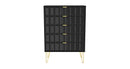 Hanover Ready Assembled 5 Drawer Chest in Deep Black & Black Matt