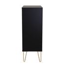Hanover Ready Assembled 5 Drawer Chest in Deep Black & Black Matt