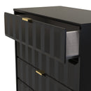 Hanover Ready Assembled 5 Drawer Chest in Deep Black & Black Matt