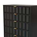 Hanover Ready Assembled 5 Drawer Chest in Deep Black & Black Matt