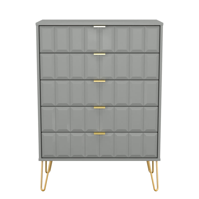 Hanover Ready Assembled 5 Drawer Chest in Dusk Grey