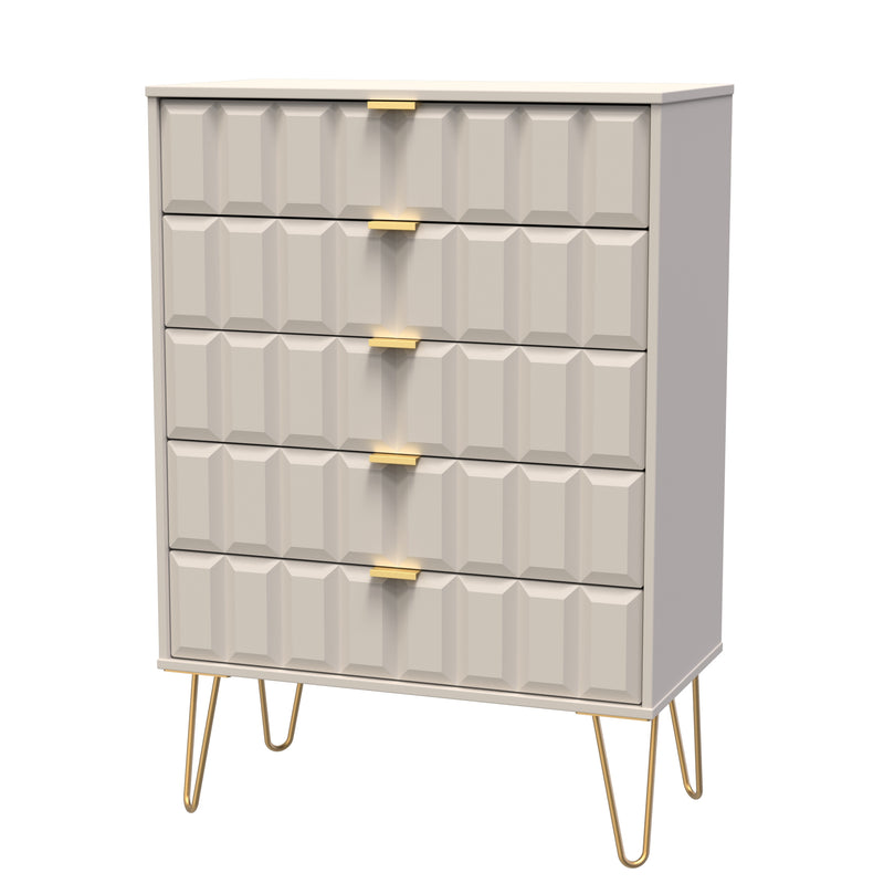 Hanover Ready Assembled 5 Drawer Chest in Kashmir Matt