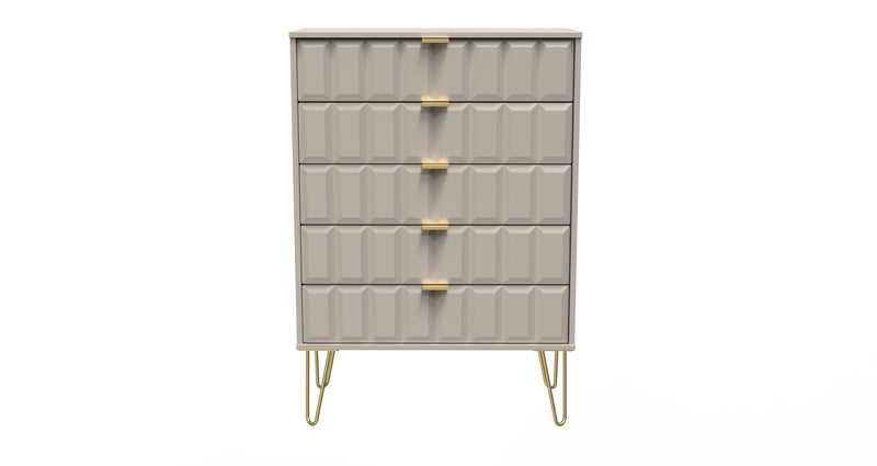 Hanover Ready Assembled 5 Drawer Chest in Kashmir Matt