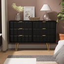 Hanover Ready Assembled 6 Drawer Wide Chest in Deep Black & Black Matt