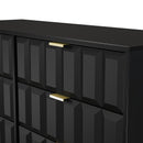 Hanover Ready Assembled 6 Drawer Wide Chest in Deep Black & Black Matt