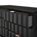 Hanover Ready Assembled 6 Drawer Wide Chest in Deep Black & Black Matt