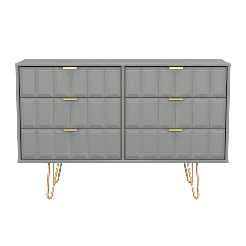 Hanover Ready Assembled 6 Drawer Wide Chest in Dusk Grey