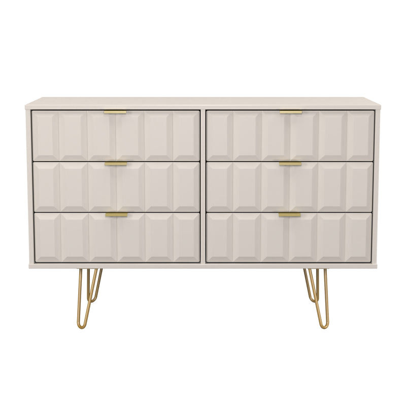 Hanover Ready Assembled 6 Drawer Wide Chest in Kashmir Matt