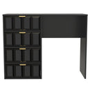 Hanover Ready Assembled 4 Drawer Vanity in Deep Black & Black Matt