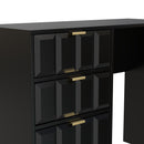 Hanover Ready Assembled 4 Drawer Vanity in Deep Black & Black Matt