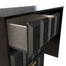 Hanover Ready Assembled 4 Drawer Vanity in Deep Black & Black Matt